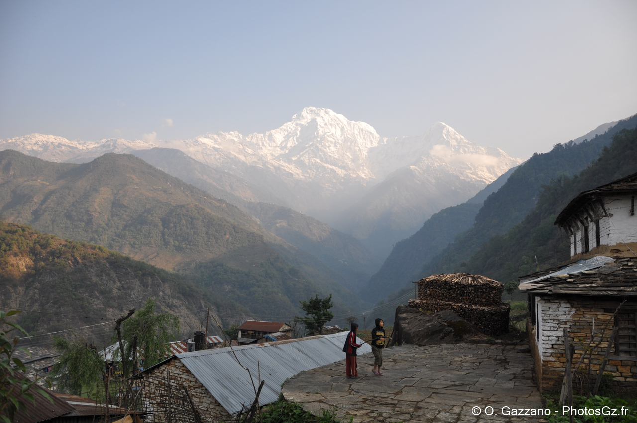 Vue sur le sommet des Annapurna